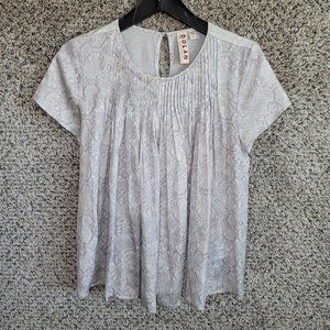 Dolan Left‎ Coast Collection Anthropologie Top Womens Small Snake Print Pleated